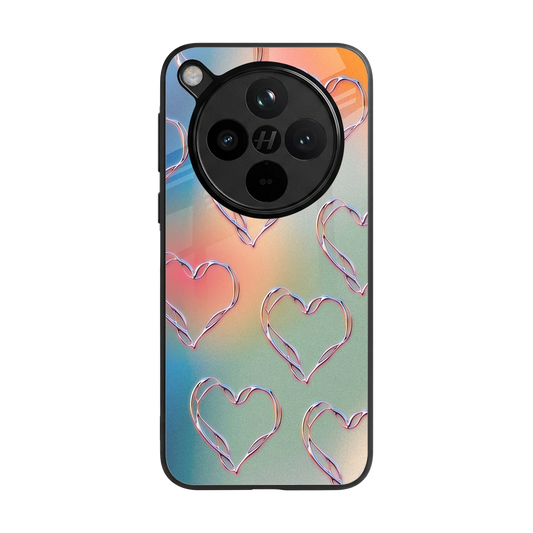 Hearts Euphoria back phone cover | glass case for oppo find x8