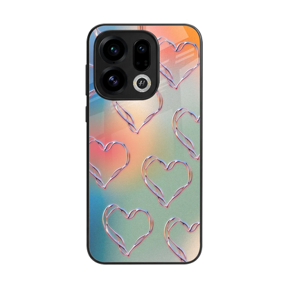 Hearts Euphoria back phone cover | glass case for oppo find x9