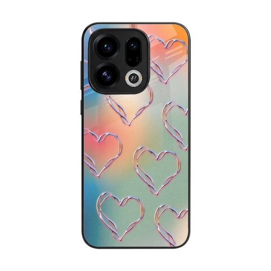 Hearts Euphoria back phone cover | glass case for oppo find x9