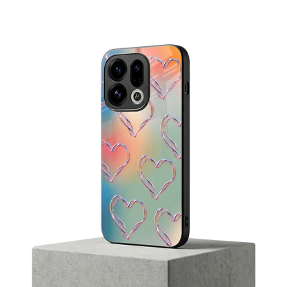 Hearts Euphoria oppo find x9 mobile cover | shockproof glass phone case