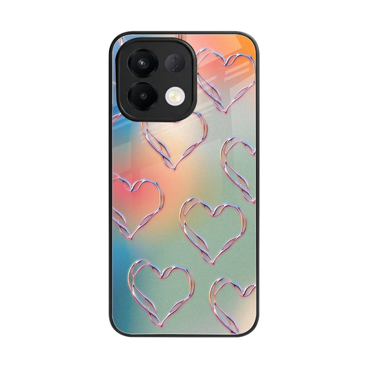 Hearts Euphoria back phone cover | glass case for oppo k13 5g