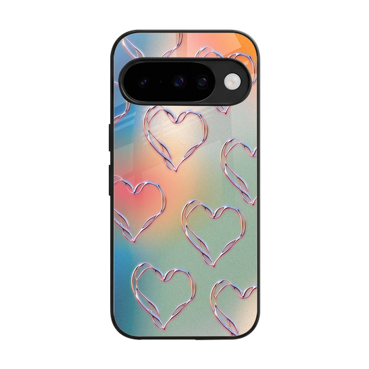 Hearts Euphoria back phone cover | glass case for google pixel 10
