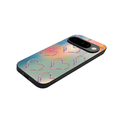 Hearts Euphoria stylish phone case for google pixel 10 | glossy glass and slim fit