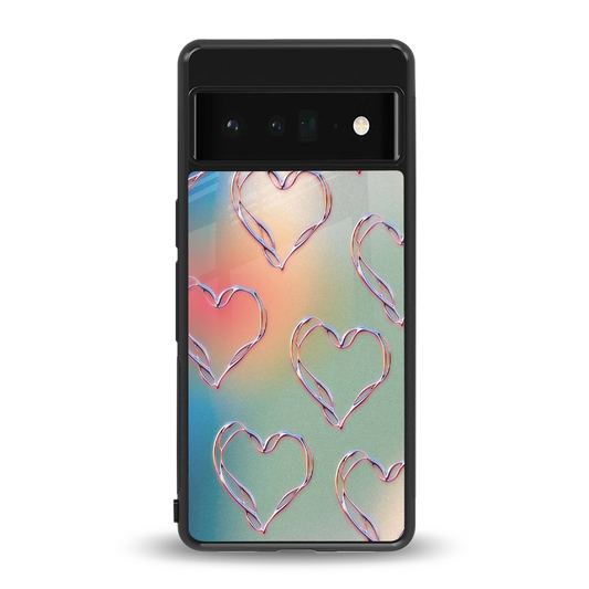 Hearts Euphoria back phone cover | glass case for google pixel 6 pro