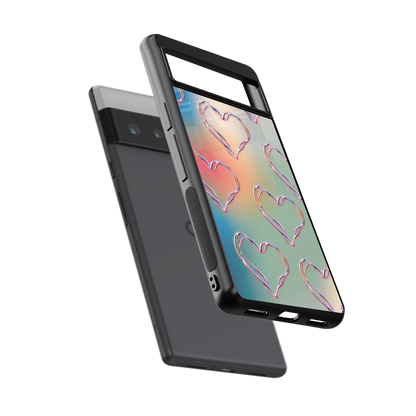 Hearts Euphoria sleek google pixel 6 pro cover with tempered glass back and TPU edges