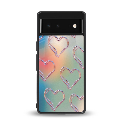 Hearts Euphoria back phone cover | glass case for google pixel 6a