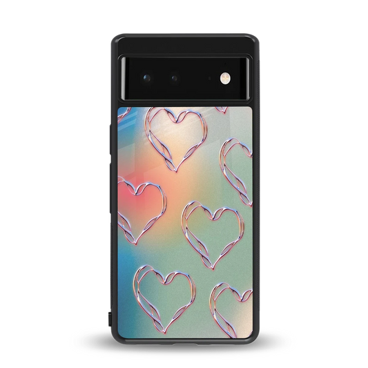 Hearts Euphoria back phone cover | glass case for google pixel 6a