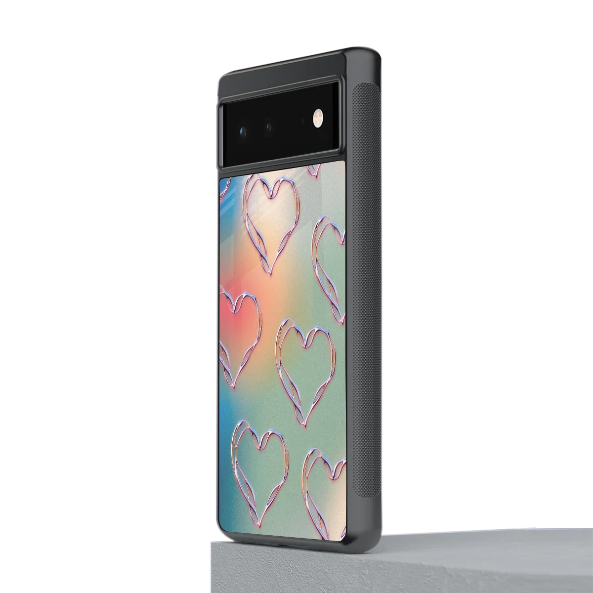 Hearts Euphoria stylish phone case for google pixel 6a | glossy glass and slim fit