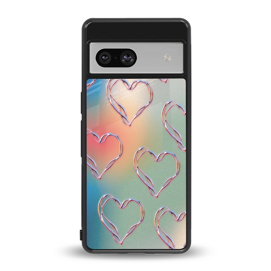 Hearts Euphoria back phone cover | glass case for google pixel 7a