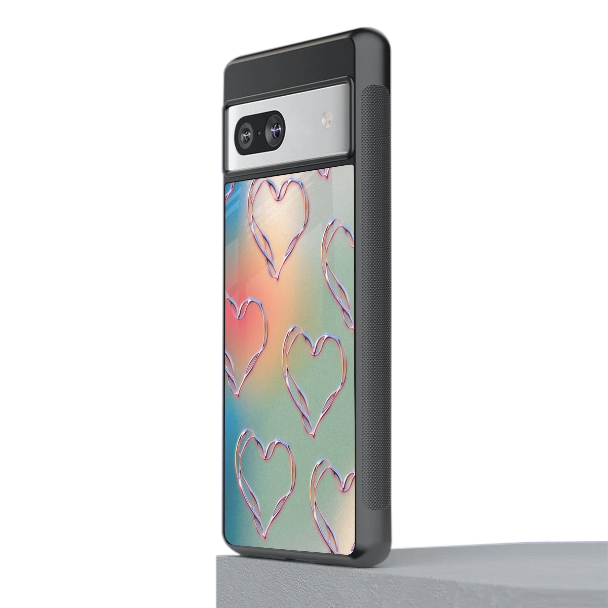 Hearts Euphoria stylish phone case for google pixel 7 | glossy glass and slim fit