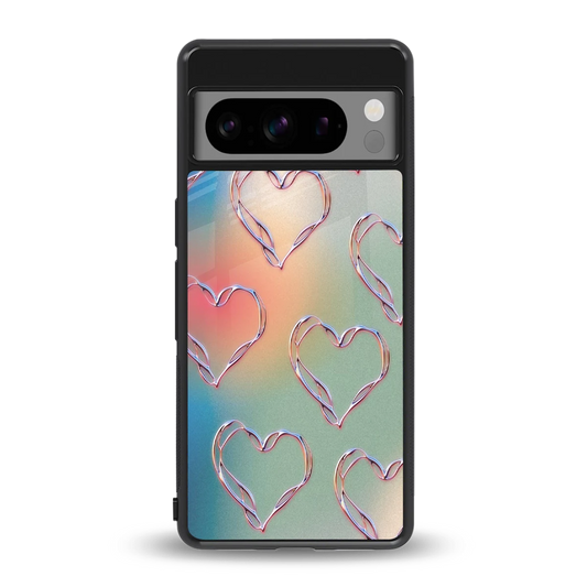 Hearts Euphoria back phone cover | glass case for google pixel 8 pro