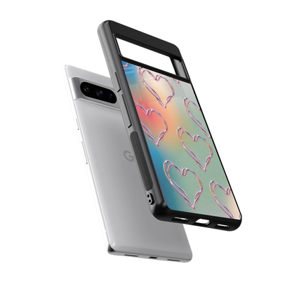 Hearts Euphoria sleek google pixel 8 pro cover with tempered glass back and TPU edges
