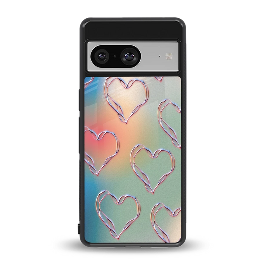 Hearts Euphoria back phone cover | glass case for google pixel 8