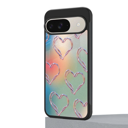 Hearts Euphoria google pixel 9 mobile cover | shockproof glass phone case