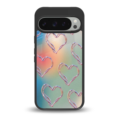 Hearts Euphoria back phone cover | glass case for google pixel 9 pro xl