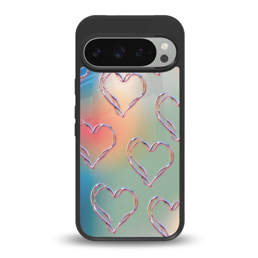 Hearts Euphoria back phone cover | glass case for google pixel 9 pro xl