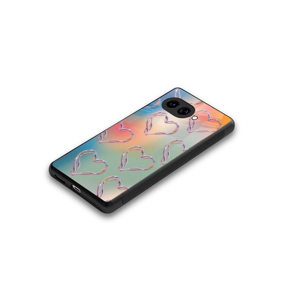Hearts Euphoria stylish phone case for google pixel 9a | glossy glass and slim fit