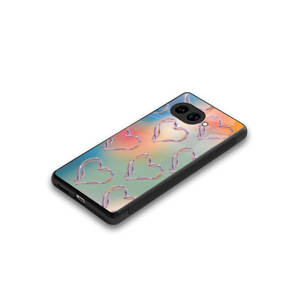 Hearts Euphoria stylish phone case for google pixel 9a | glossy glass and slim fit
