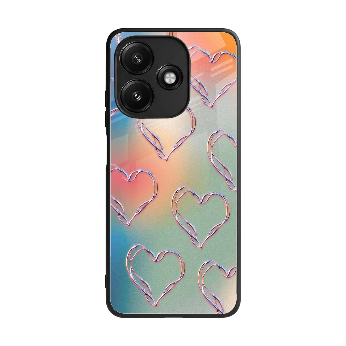 Hearts Euphoria back phone cover | glass case for redmi 12 5g
