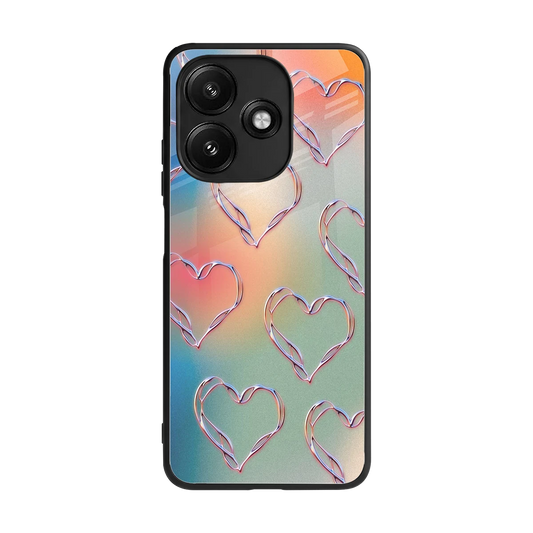 Hearts Euphoria back phone cover | glass case for redmi 12 5g