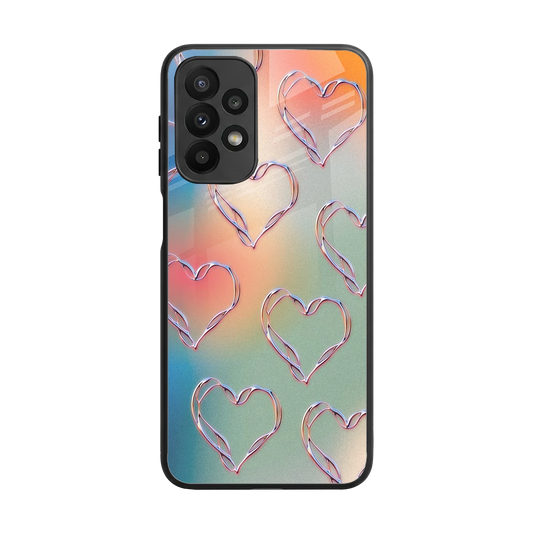 Hearts Euphoria back phone cover | glass case for samsung galaxy a23