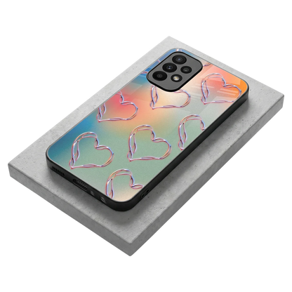Hearts Euphoria stylish phone case for samsung galaxy a23 | glossy glass and slim fit