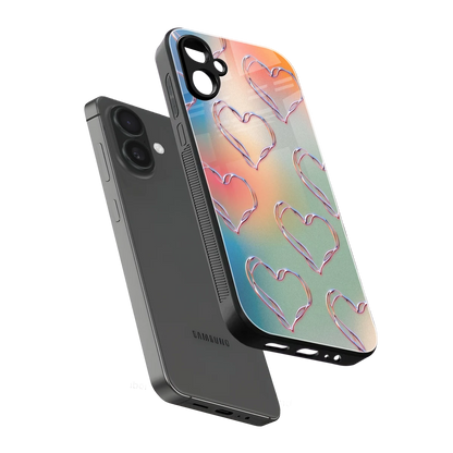 Hearts Euphoria sleek samsung galaxy a06 5g cover with tempered glass back and TPU edges