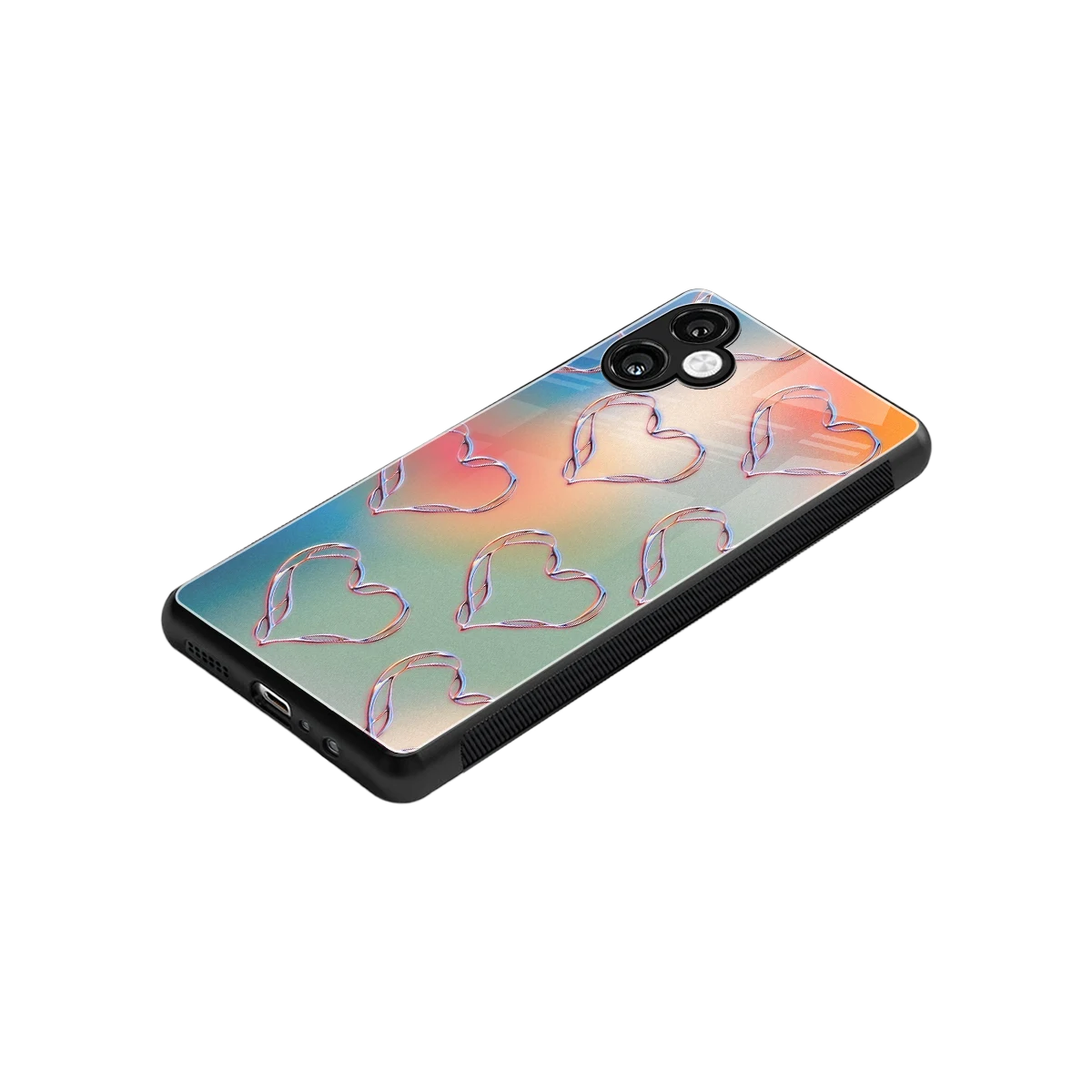 Hearts Euphoria stylish phone case for samsung galaxy a06 5g | glossy glass and slim fit