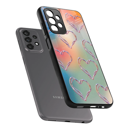 Hearts Euphoria sleek samsung galaxy a23 cover with tempered glass back and TPU edges