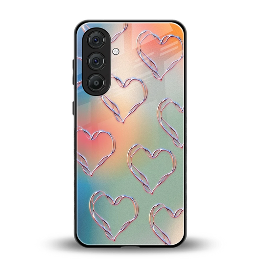 Hearts Euphoria back phone cover | glass case for samsung galaxy m36 5g