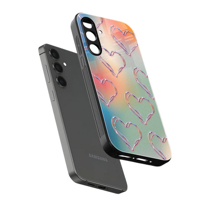 Hearts Euphoria sleek samsung galaxy a14 5g cover with tempered glass back and TPU edges