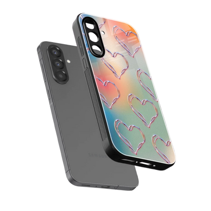 Hearts Euphoria sleek samsung galaxy a36 5g cover with tempered glass back and TPU edges