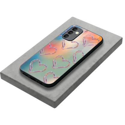 Hearts Euphoria stylish phone case for samsung galaxy m14 5g | glossy glass and slim fit