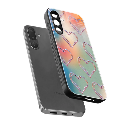 Hearts Euphoria sleek samsung galaxy m36 5g cover with tempered glass back and TPU edges