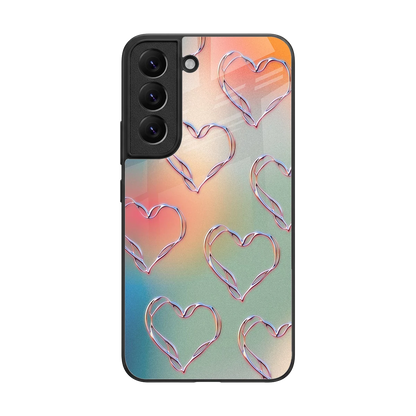Hearts Euphoria back phone cover | glass case for samsung galaxy s22