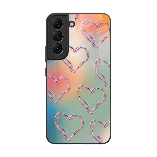 Hearts Euphoria back phone cover | glass case for samsung galaxy s22