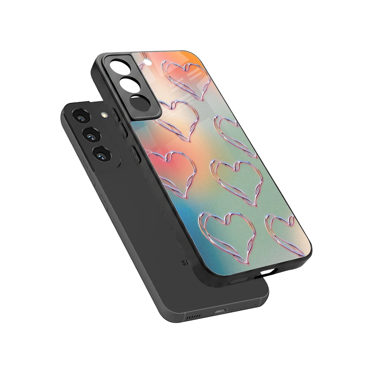 Hearts Euphoria sleek samsung galaxy s22 cover with tempered glass back and TPU edges