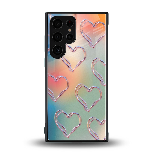 Hearts Euphoria back phone cover | glass case for samsung galaxy s23 ultra