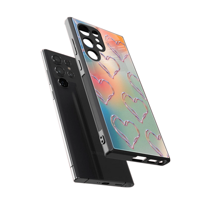 Hearts Euphoria sleek samsung galaxy s24 ultra cover with tempered glass back and TPU edges