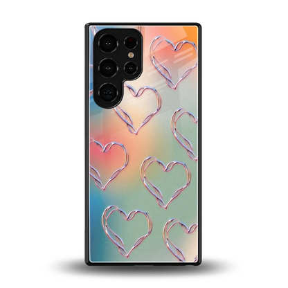 Hearts Euphoria back phone cover | glass case for samsung galaxy s25 ultra
