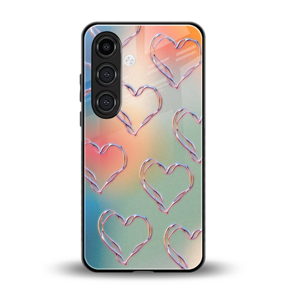 Hearts Euphoria back phone cover | glass case for samsung galaxy s24