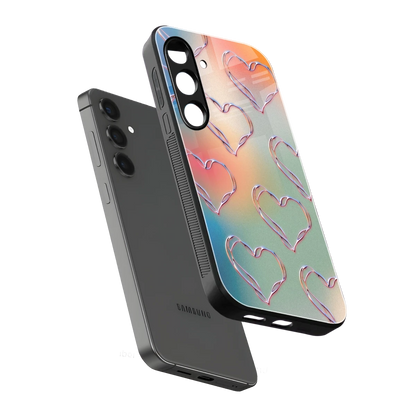 Hearts Euphoria sleek samsung galaxy s25 cover with tempered glass back and TPU edges