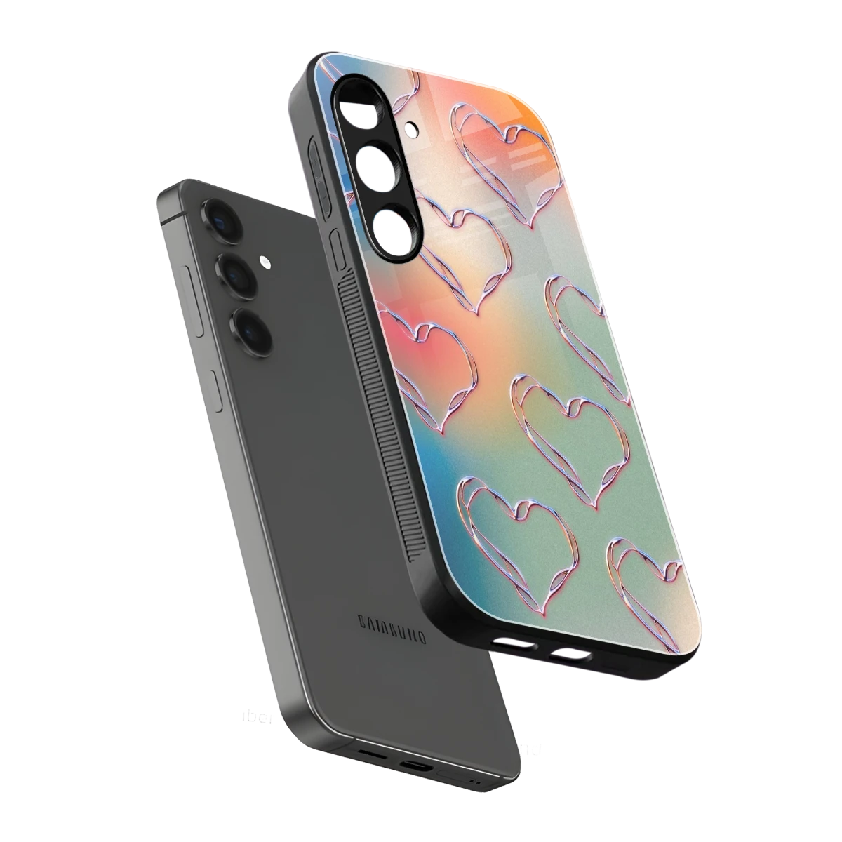 Hearts Euphoria sleek samsung galaxy s24 plus cover with tempered glass back and TPU edges