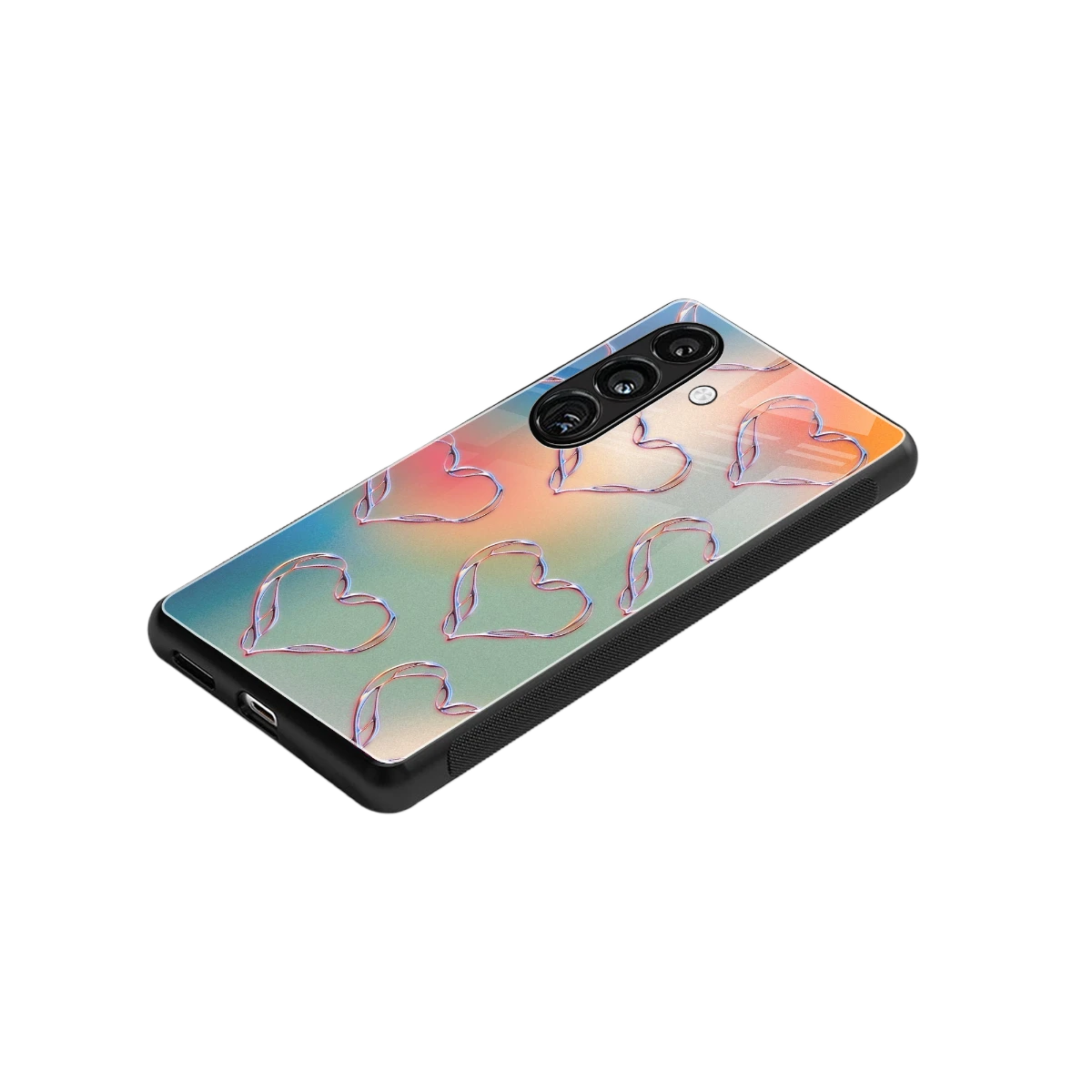 Hearts Euphoria stylish phone case for samsung galaxy s25 | glossy glass and slim fit