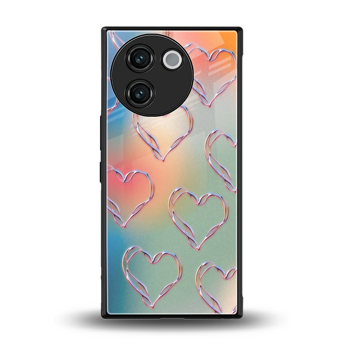 Hearts Euphoria back phone cover | glass case for vivo v30e