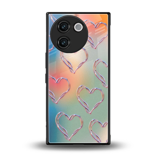 Hearts Euphoria back phone cover | glass case for vivo v30e
