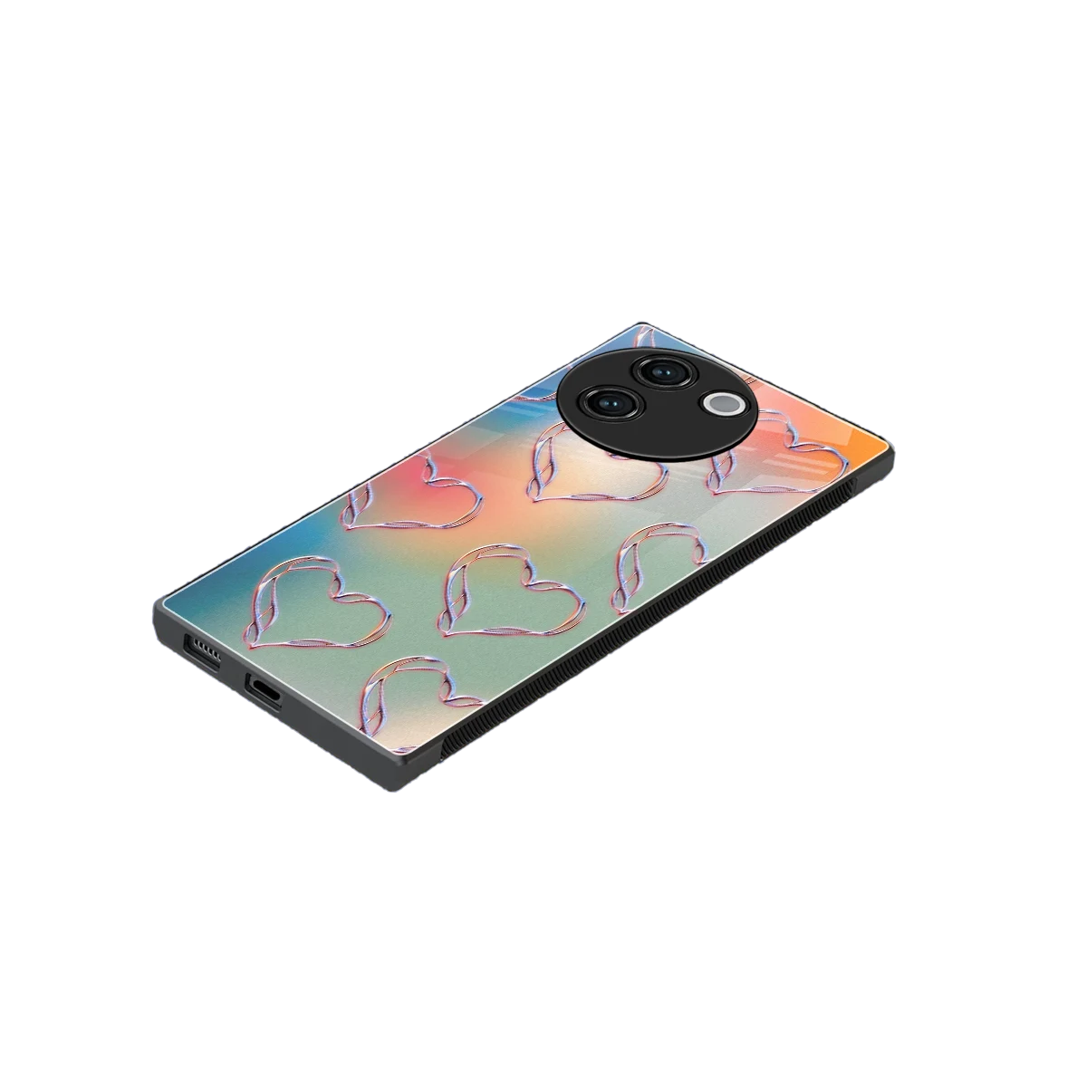 Hearts Euphoria stylish phone case for vivo v30e | glossy glass and slim fit