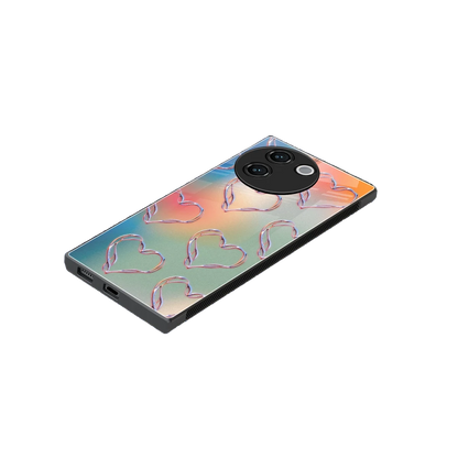 Hearts Euphoria stylish phone case for vivo v30e | glossy glass and slim fit