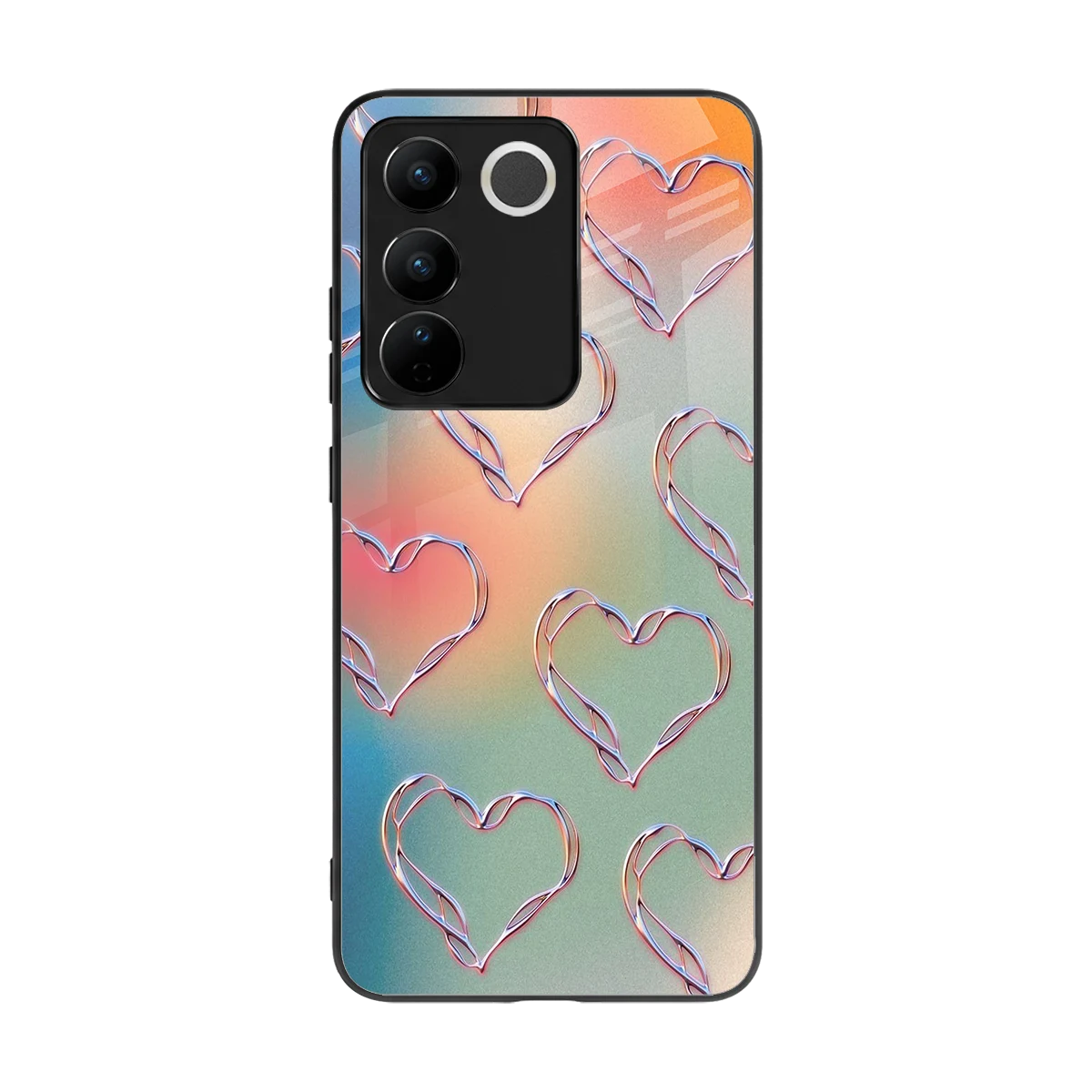 Hearts Euphoria back phone cover | glass case for vivo v27 5g