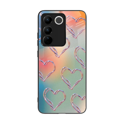 Hearts Euphoria back phone cover | glass case for vivo v27 5g